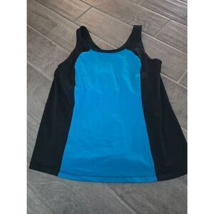 Women's Juno Active Tankini Swim Top Blue and Black‎ Size 1x